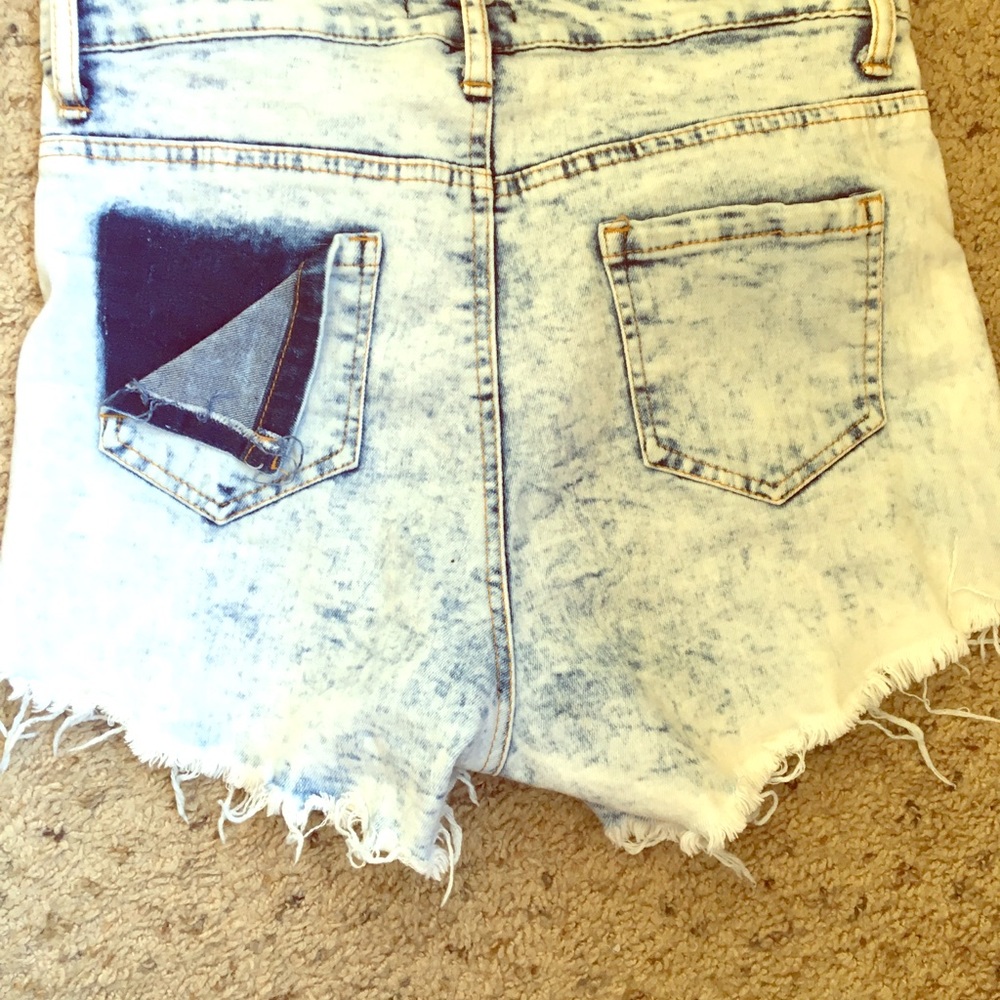 High waist jean shorts